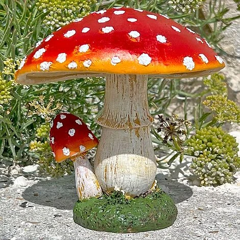 Large Double Stem Garden Mushroom Ornament 5 Large Double Stem Garden Mushroom Ornament - Image 5