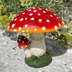 Large Double Stem Garden Mushroom Ornament 13 Large Double Stem Garden Mushroom Ornament -Bloom Haven Herbaceous Perennials Deals Store NJ1045 9