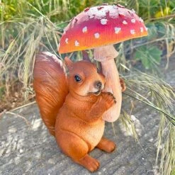 Squirrel With Mushroom Garden Animal Ornament 12 Squirrel With Mushroom Garden Animal Ornament -Bloom Haven Herbaceous Perennials Deals Store NJ1182 41