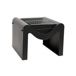 Outdoor Metal Hexham Firepit With Grill In Black H40.5Cm W58Cm