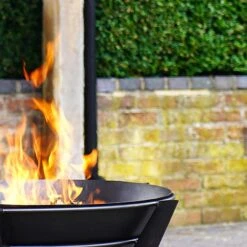 Outdoor Metal Kendal Firebowl On Stand In Black H44.5Cm W77Cm -Bloom Haven Herbaceous Perennials Deals Store OMKFSB77 2