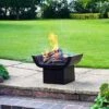 Outdoor Metal Sussex Firepit With Grill In Black H41Cm W64Cm
