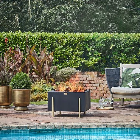 Outdoor Orion Firebowl In Matt Black/Antique Gold H40CM W62CM 2 Outdoor Orion Firebowl In Matt Black/Antique Gold H40CM W62CM - Image 2