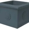 Idra Plastic Festooned Square Planter 40cm - Anthracite