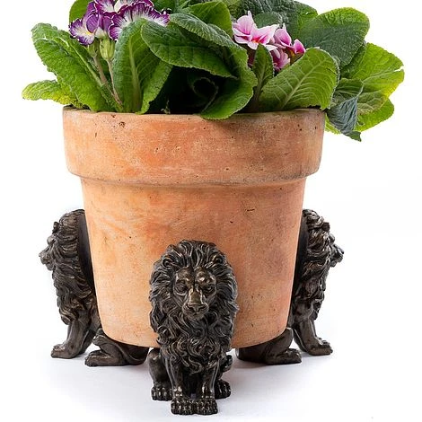 Antique Bronze Coloured Sitting Lion Potty Feet - Plant Pot Feet 1 Antique Bronze Coloured Sitting Lion Potty Feet - Plant Pot Feet