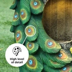 Peacock LED Garden Water Feature -Bloom Haven Herbaceous Perennials Deals Store Peacock edit3