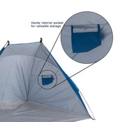 Idooka Outdoors Beach Tent Shelter With Inner Pockets Carrying Pouch UPF 50+ Blue/Green 18 Idooka Outdoors Beach Tent Shelter With Inner Pockets Carrying Pouch UPF 50+ Blue/Green -Bloom Haven Herbaceous Perennials Deals Store Pocket2
