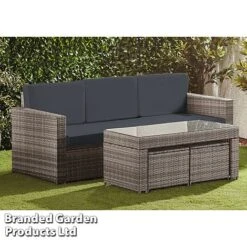 Garden Gear Riviera 5-Seat Rattan Set -Bloom Haven Herbaceous Perennials Deals Store RIVI RATTDRKGR S43365
