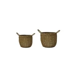 Seagrass Lined Basket Natural Set Of 2