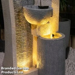 Serenity Cascading Four Bowl & Wall Water Feature -Bloom Haven Herbaceous Perennials Deals Store SERENITY G4824B