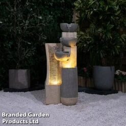 Serenity Cascading Four Bowl & Wall Water Feature -Bloom Haven Herbaceous Perennials Deals Store SERENITY G4824C