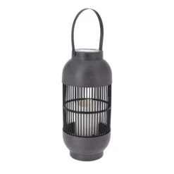 Idooka Large Chrome Solar Lantern -Bloom Haven Herbaceous Perennials Deals Store SOLAR LANTERNS.BLACK .Main