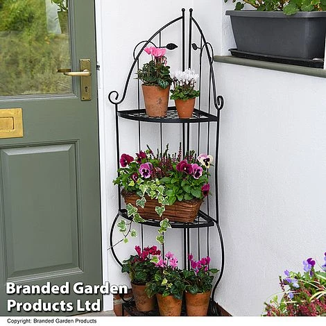 3 Shelf Metal Corner Plant Stand 1 3 Shelf Metal Corner Plant Stand