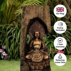 Secluded Buddha LED Garden Water Feature -Bloom Haven Herbaceous Perennials Deals Store Seculded buddha edit