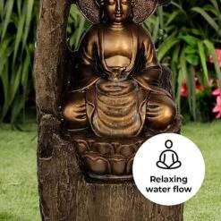 Secluded Buddha LED Garden Water Feature -Bloom Haven Herbaceous Perennials Deals Store Seculded buddha edit4