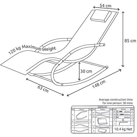 Idooka Mesh Rocking Sun Lounger 3 Idooka Mesh Rocking Sun Lounger - Image 3