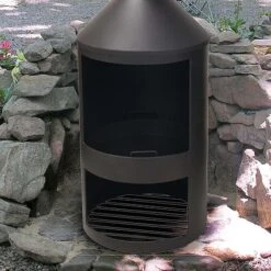 Idooka Black Chiminea Outdoor Heating Fire Pit 12 Idooka Black Chiminea Outdoor Heating Fire Pit -Bloom Haven Herbaceous Perennials Deals Store Stone20Wall1