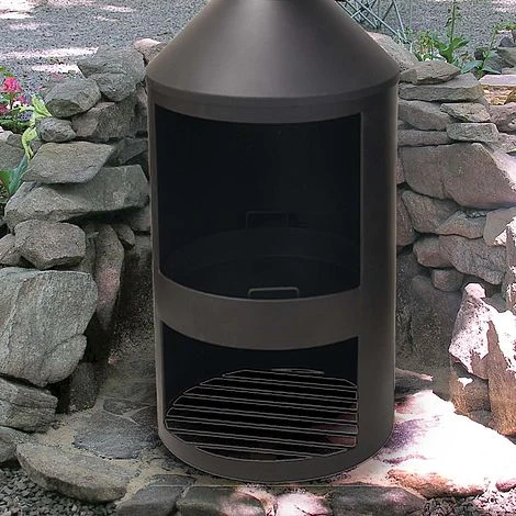 Idooka Black Chiminea Outdoor Heating Fire Pit 4 Idooka Black Chiminea Outdoor Heating Fire Pit - Image 4