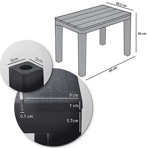 Idooka Faux Wood Garden Coffee Table - Waterproof Patio Side Table For Outdoor Use 4 Idooka Faux Wood Garden Coffee Table - Waterproof Patio Side Table For Outdoor Use - Image 4