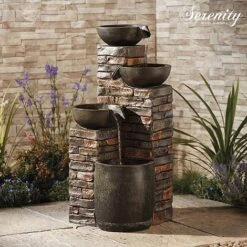 Serenity Pouring Bowls Water Feature -Bloom Haven Herbaceous Perennials Deals Store WEBG38774