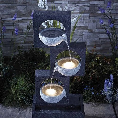 Serenity Modern Granite-Effect Cascading Bowls Water Feature 3 Serenity Modern Granite-Effect Cascading Bowls Water Feature - Image 3