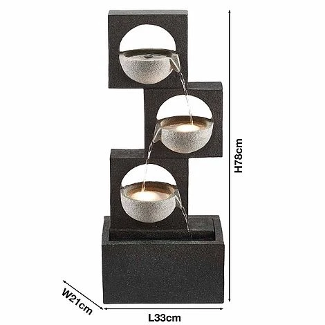 Serenity Modern Granite-Effect Cascading Bowls Water Feature 5 Serenity Modern Granite-Effect Cascading Bowls Water Feature - Image 5