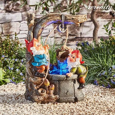 Serenity Gnome Wishing Well Water Feature 1 Serenity Gnome Wishing Well Water Feature