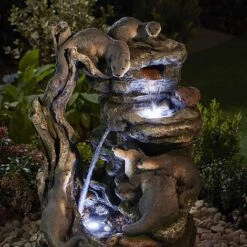Serenity XL Otter Family Water Feature -Bloom Haven Herbaceous Perennials Deals Store WEBG39561
