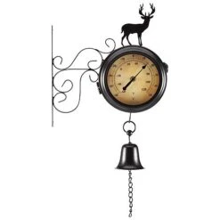 Wall Mounted Clock With Metal Stag 7 Wall Mounted Clock With Metal Stag -Bloom Haven Herbaceous Perennials Deals Store WEBG41211