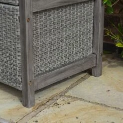 Rowlinson Alderley Rattan Storage Bench 2 Seat Grey -Bloom Haven Herbaceous Perennials Deals Store WICKBENCH Alderley20storage20bench 10