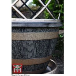 Wooden Barrel Effect Tower Pot -Bloom Haven Herbaceous Perennials Deals Store WOOD KB0330 B