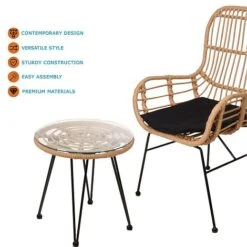 Idooka Rattan Bistro Set -Bloom Haven Herbaceous Perennials Deals Store X67000030.KeyFeatures