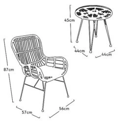Idooka Rattan Bistro Set -Bloom Haven Herbaceous Perennials Deals Store X67000030.Silhouette