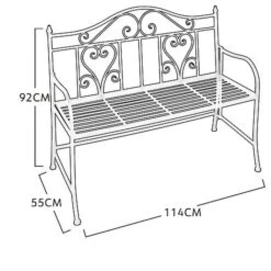 Idooka Folding Metal Bench With Heart Design -Bloom Haven Herbaceous Perennials Deals Store X77000110.Silhouette