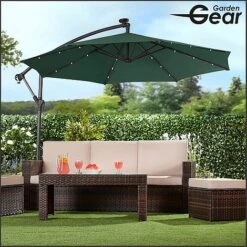 Solar LED Cantilever Parasol -Bloom Haven Herbaceous Perennials Deals Store g0588 10
