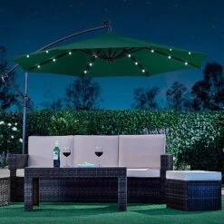 Solar LED Cantilever Parasol -Bloom Haven Herbaceous Perennials Deals Store g0588 11