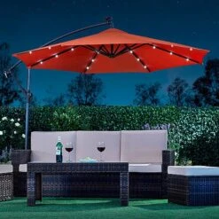 Solar LED Cantilever Parasol -Bloom Haven Herbaceous Perennials Deals Store g0588 20