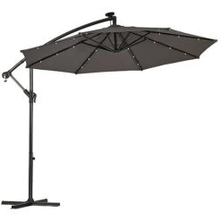 Solar LED Cantilever Parasol -Bloom Haven Herbaceous Perennials Deals Store g0588 5