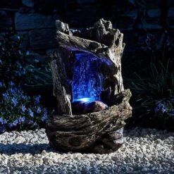 Serenity Table-top Tree Trunk Waterfall Water Feature 7 Serenity Table-top Tree Trunk Waterfall Water Feature -Bloom Haven Herbaceous Perennials Deals Store g3964 3