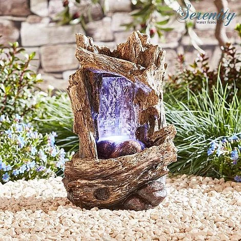 Serenity Table-top Tree Trunk Waterfall Water Feature 2 Serenity Table-top Tree Trunk Waterfall Water Feature - Image 2