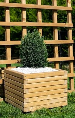 Small 40cm Square Wooden Planter