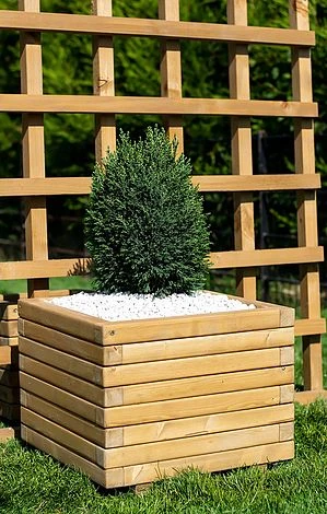 Small 40cm Square Wooden Planter 1 Small 40cm Square Wooden Planter