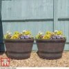 Wooden Barrel Effect Planter – Large