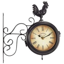 Wall Mounted Metal Rooster Clock -Bloom Haven Herbaceous Perennials Deals Store z G26253