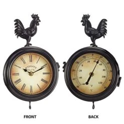 Wall Mounted Metal Rooster Clock -Bloom Haven Herbaceous Perennials Deals Store z G26255