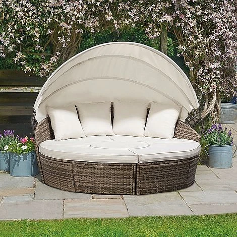 Rattan Day Bed With Table - 180cm 1 Rattan Day Bed With Table - 180cm